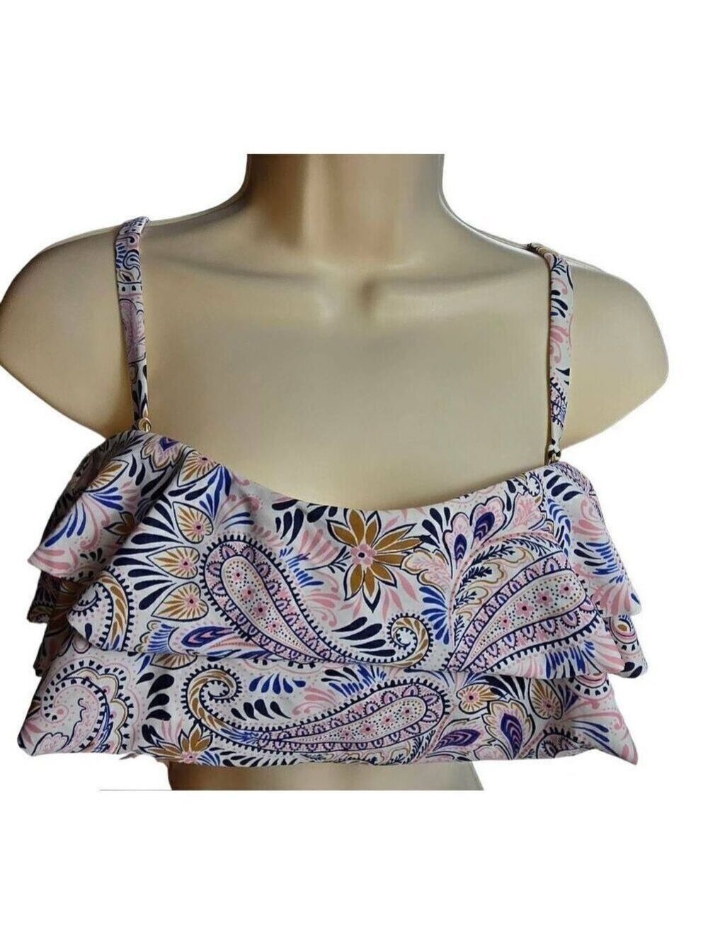 Kona Sol Paisley Layered Bikini Top D/DD